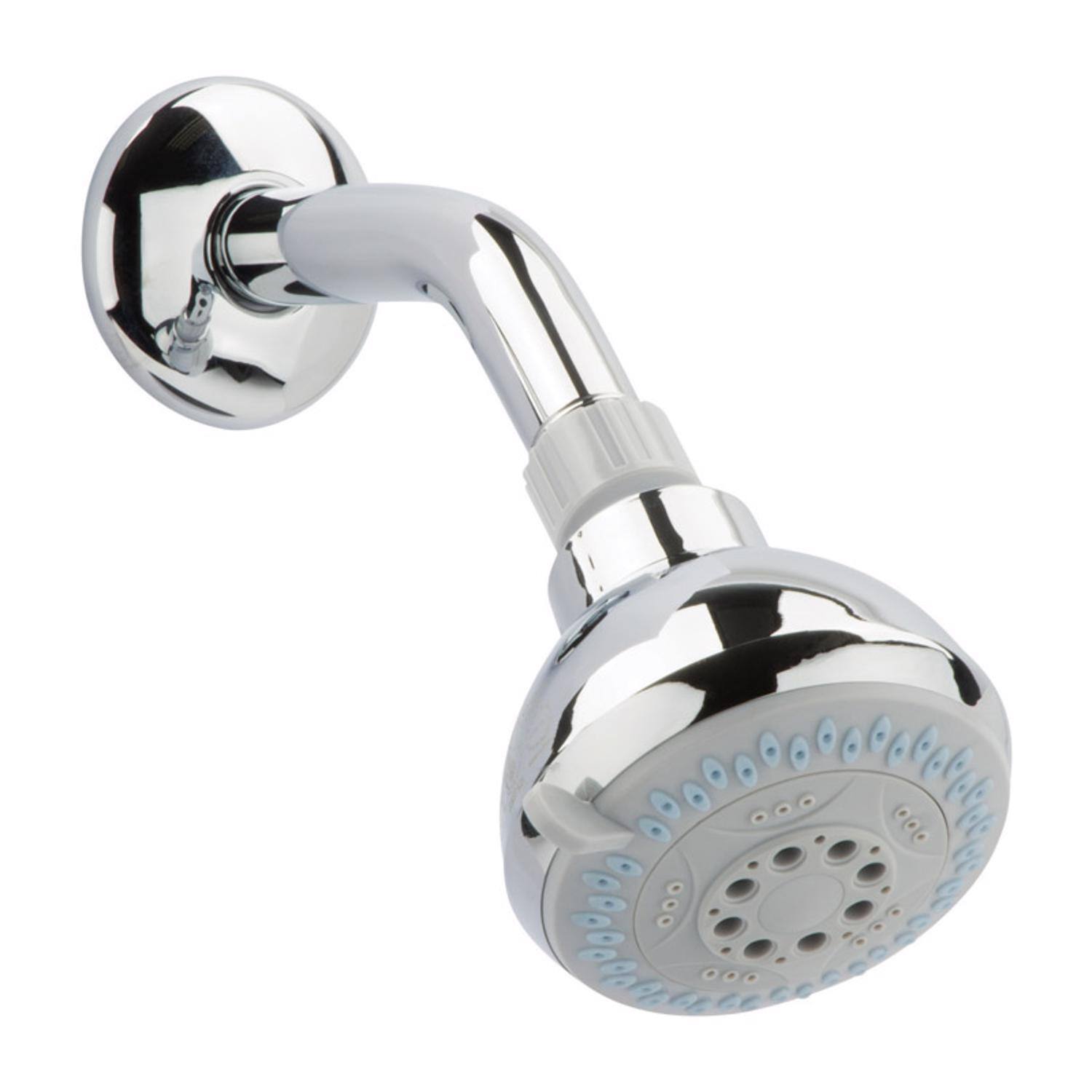 Front. OAKBROOK - OakBrook Chrome PVC 3 settings Wallmount Showerhead 1.8 gpm - Silver.