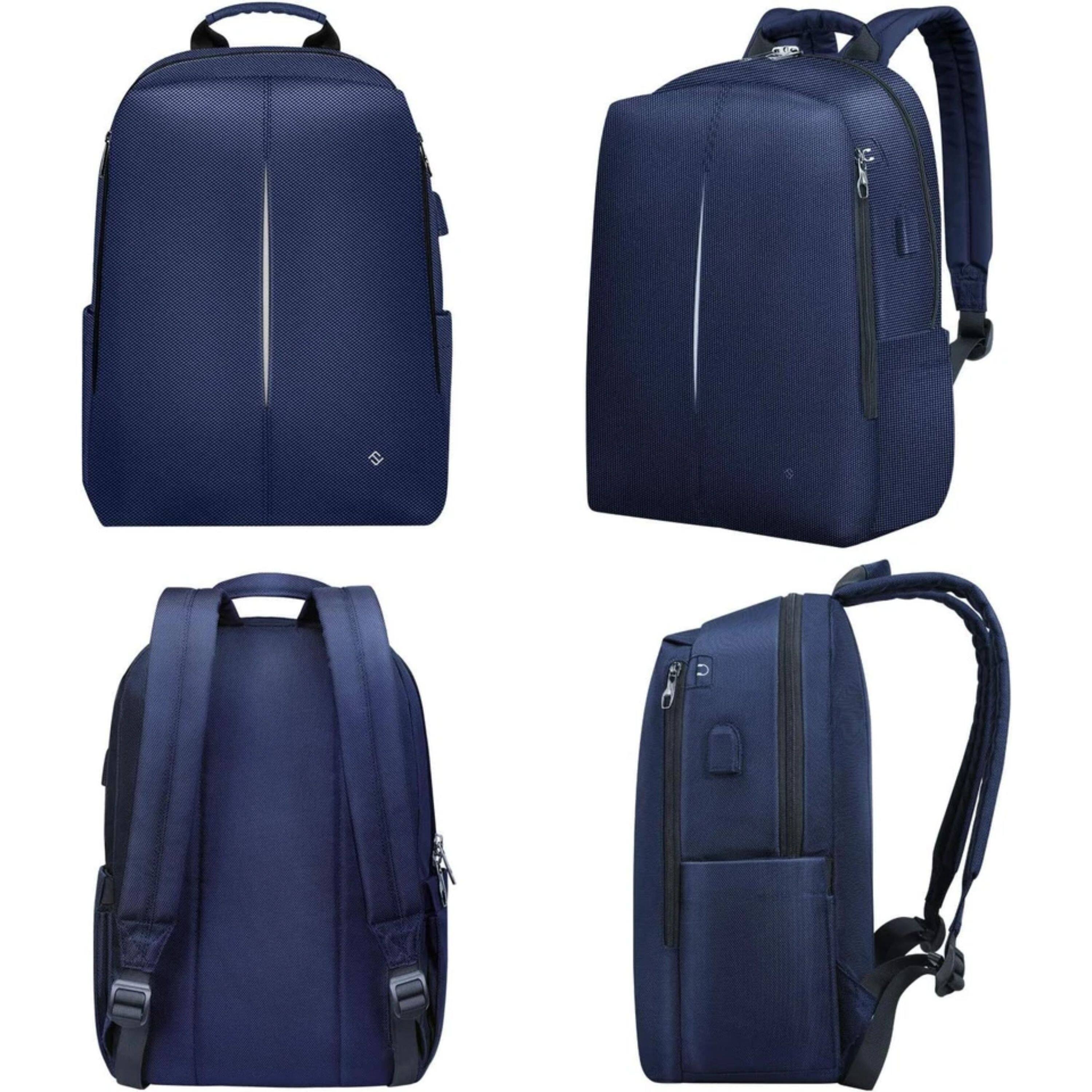 Left. Kitcheniva - Multi-Functional Laptop Backpack With USB Port For 15.6 Inch Laptop Navy - Navy.