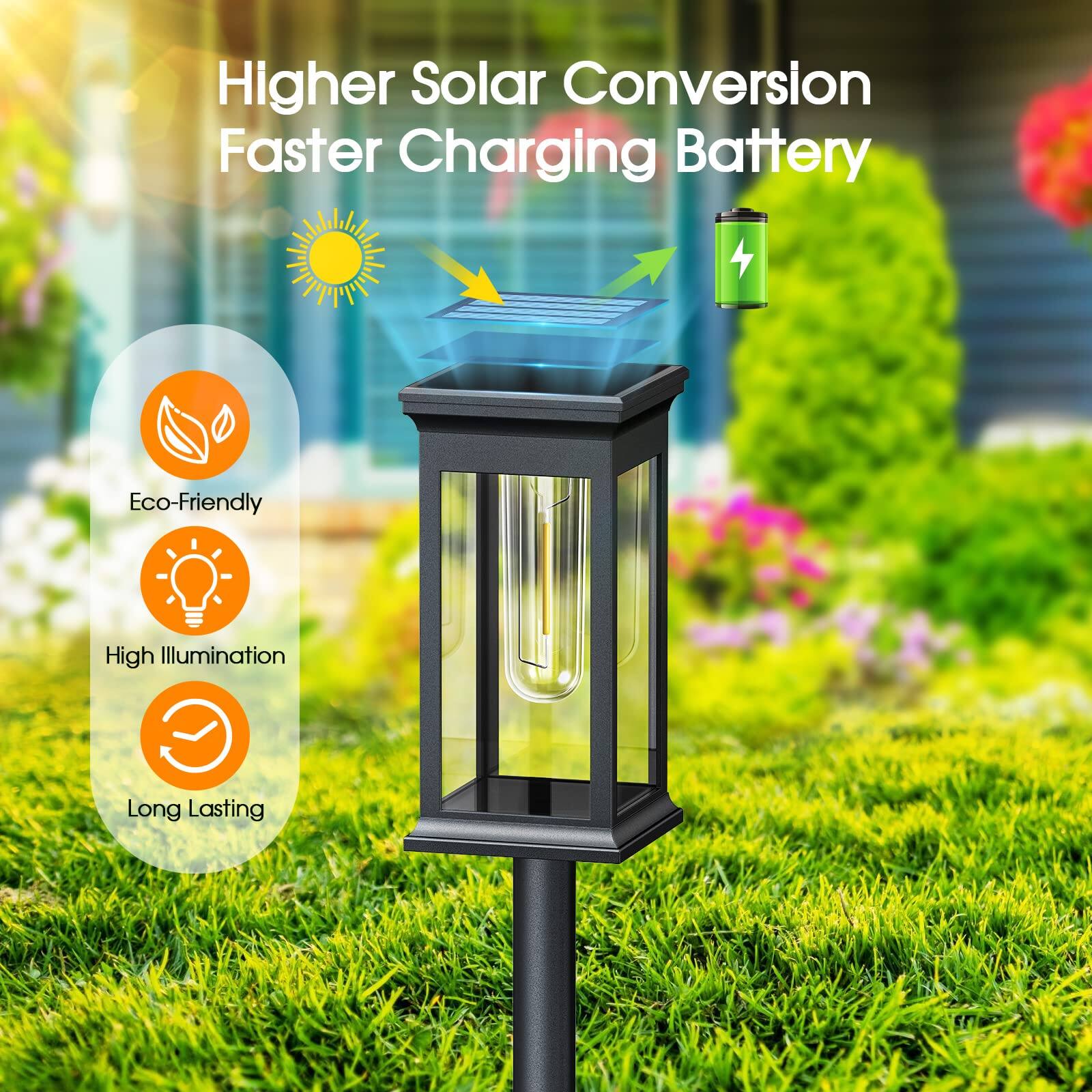 Higher Solar Conversion  
Faster Charging Battery  

Eco-Friendly  
High Illumination  
Long Lasting
