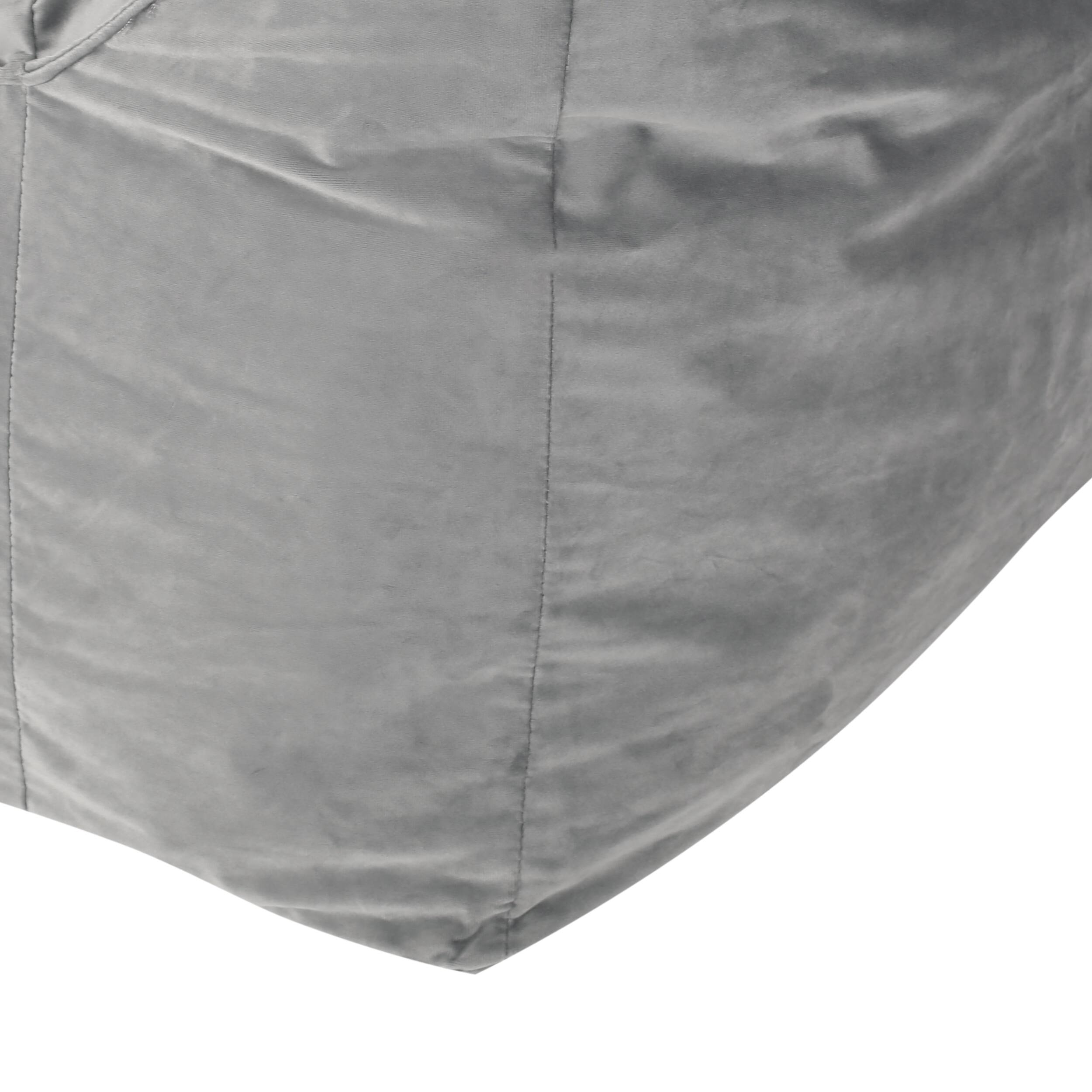 Left. LOVMOR - Standard Velvet Bean Bag Chairs Removable Washable Cover For Living Room Bedroom Dorm Soft Touch Indoor Lounge - Grey.