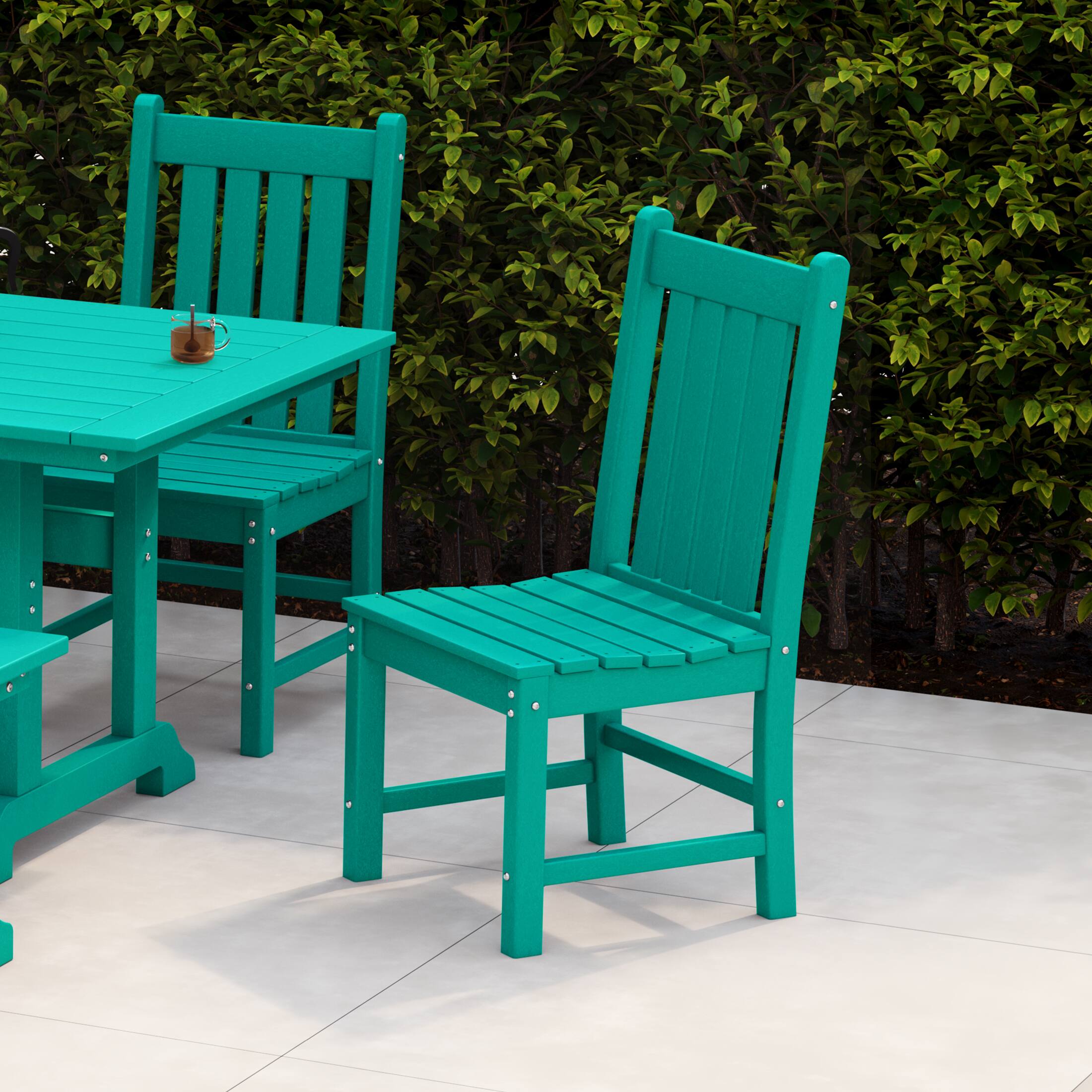 Angle. WestinTrends - WestinTrends Malibu Outdoor Patio Dining Chair - Turquoise.