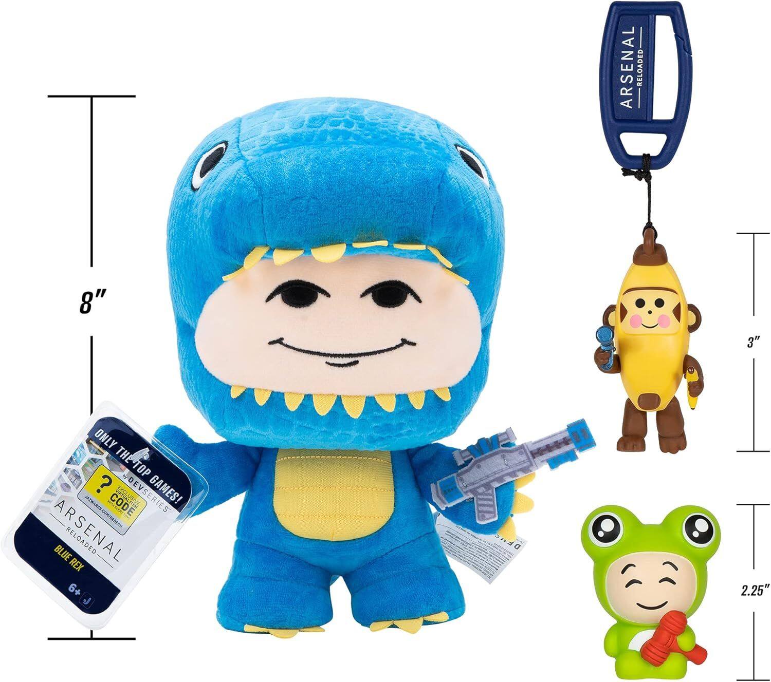 I 8" ARSENAL RELOADED 3" ONLY THE-TOP GAMES! ARSENAL RELOADED BLUE RELOADED REX 6+ J DEVS 2.25"