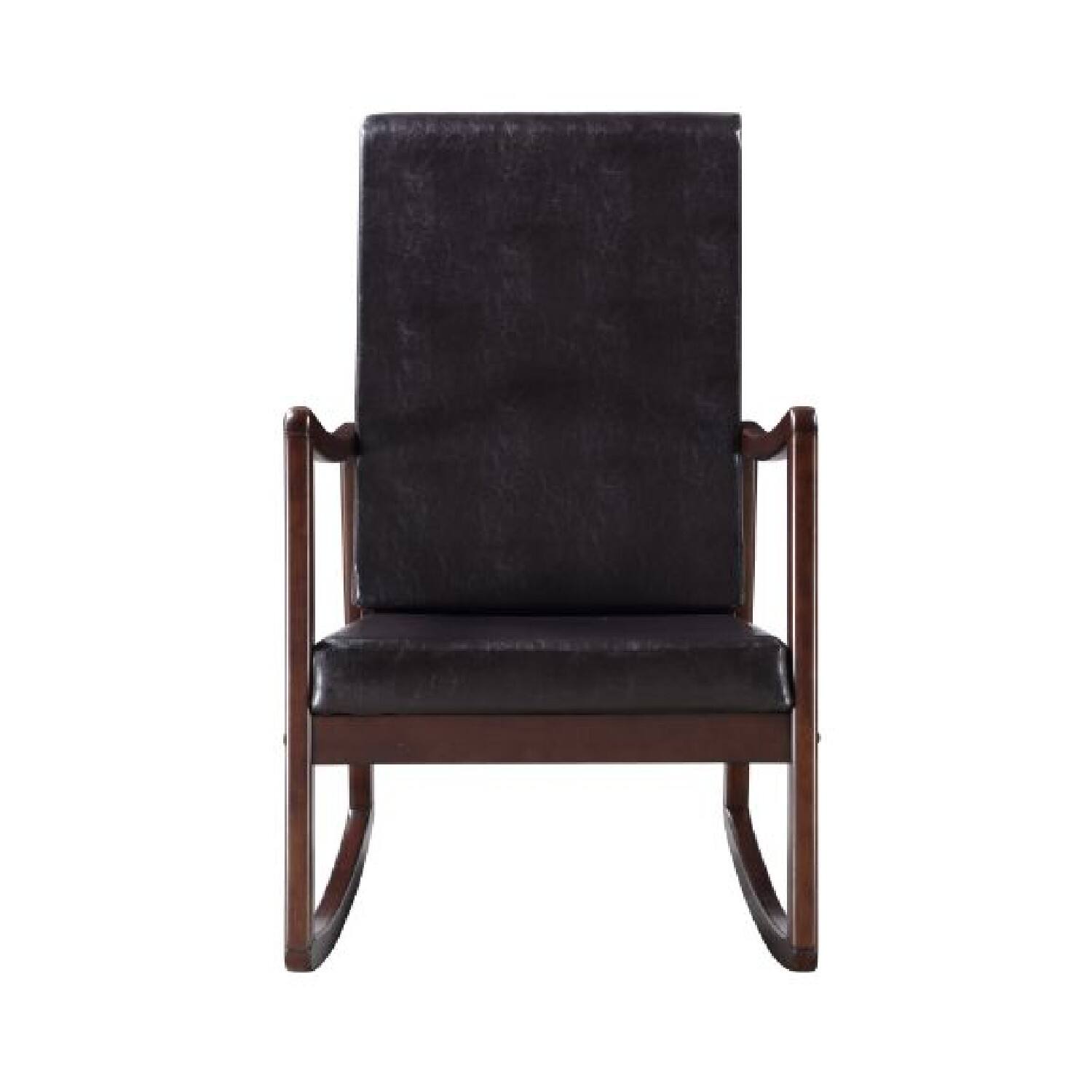 Alt View 1. Manhattan Lane - Rocking Chair with Leatherette Seating and Wooden Frame - Black.