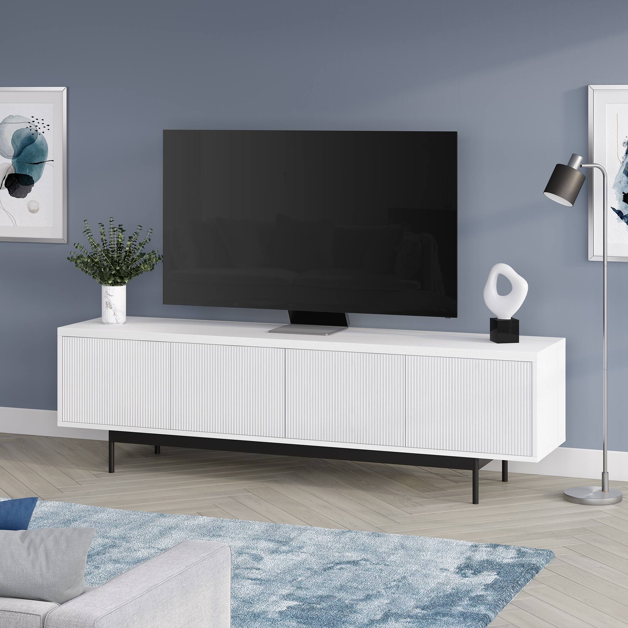Alt View 33. Hudson&Canal - Whitman TV Stand Fits Most TVs up to 75 inches - White.
