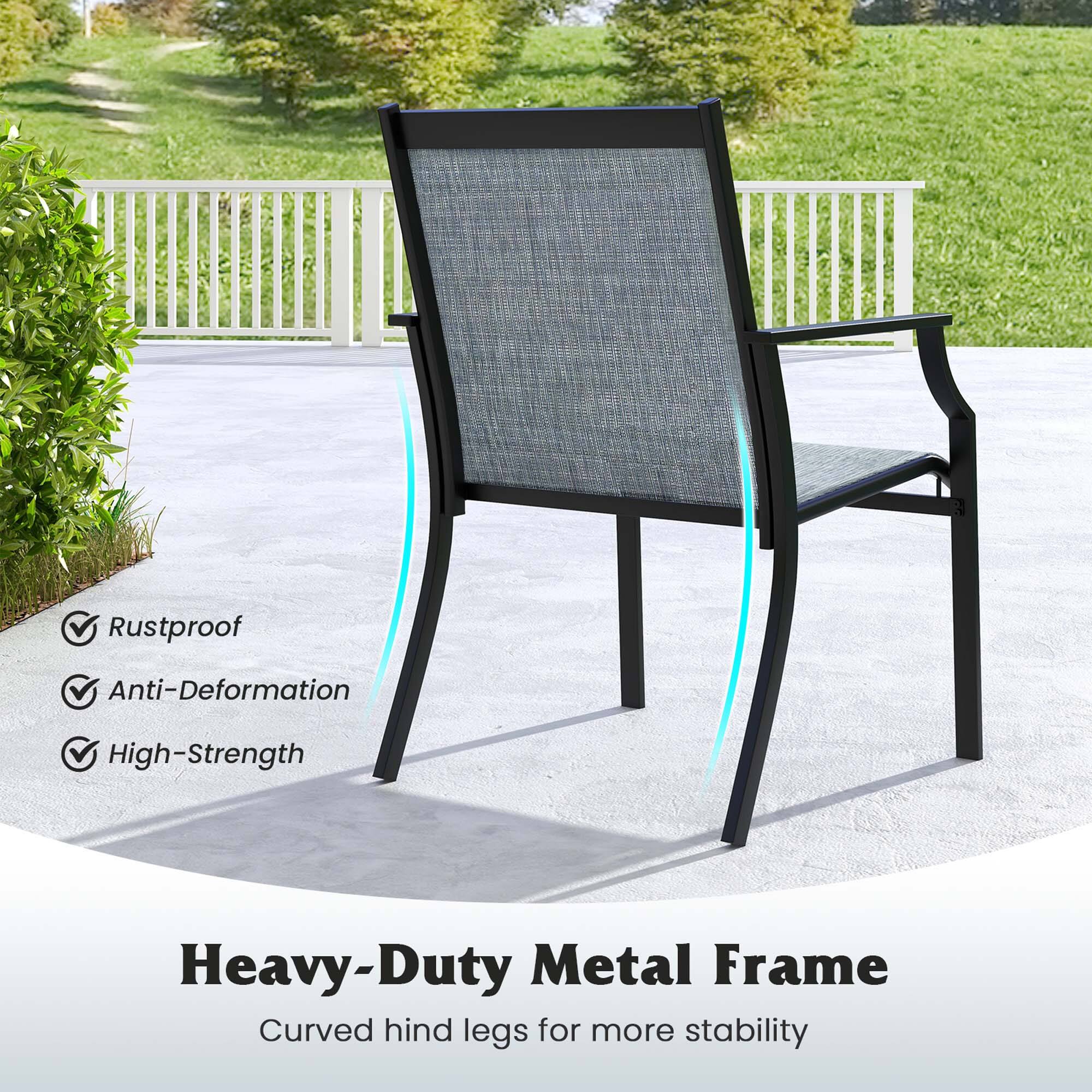 Heavy-Duty Metal Frame, Rustproof, Anti-Deformation, High-Strength, Curved hind legs for more stability