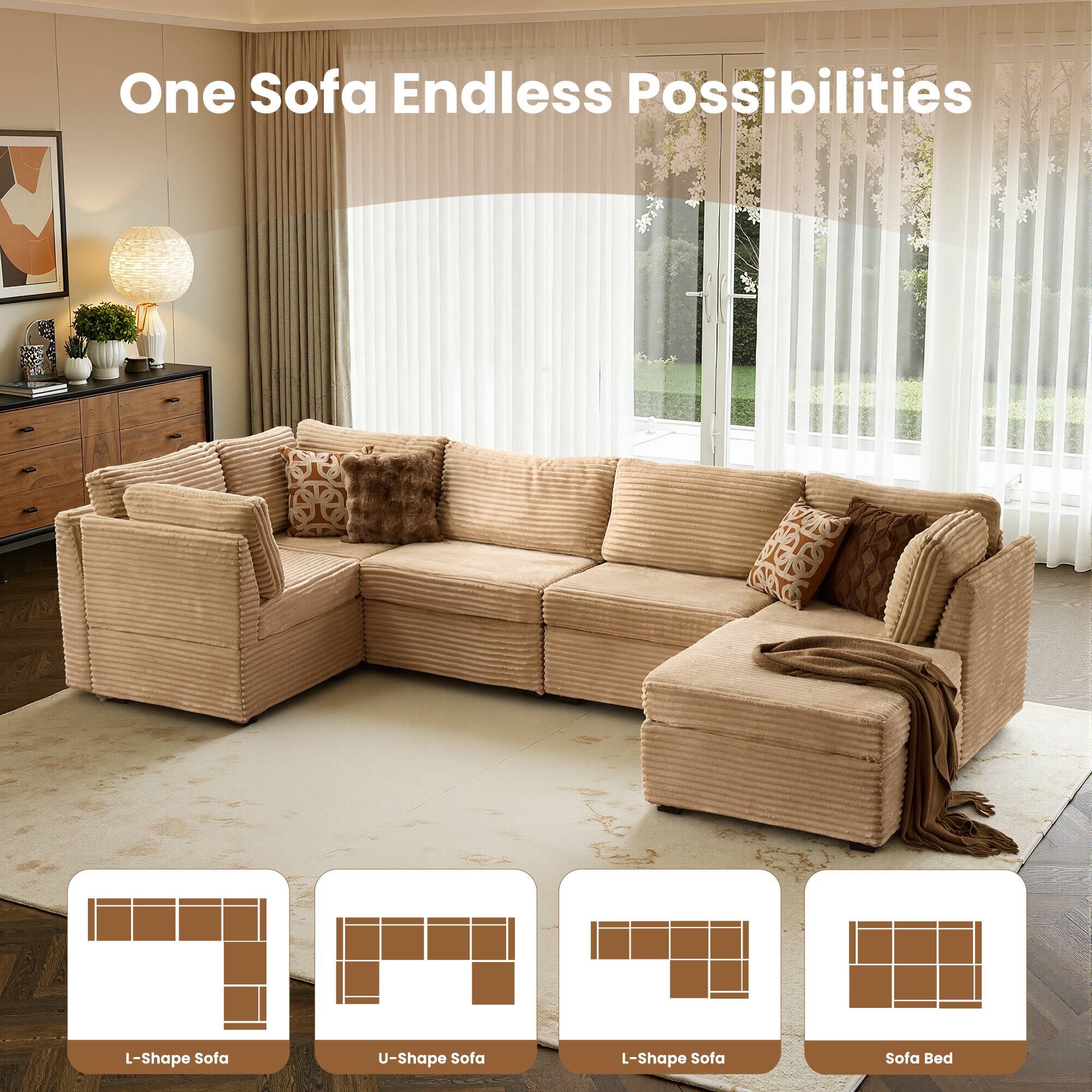 One Sofa Endless Possibilities  
L-Shape Sofa  
U-Shape Sofa  
L-Shape Sofa  
Sofa Bed