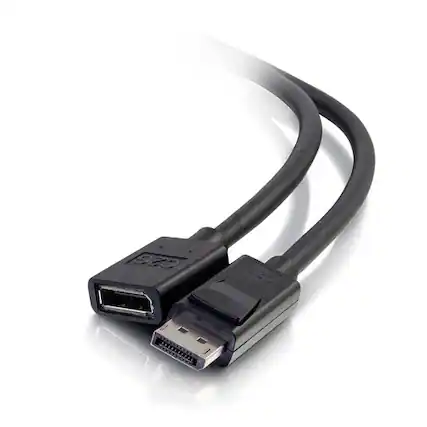 Front. C2G - 757120544500 3 Feet M/F DisplayPort Extension Cable - Black - 8K UHD 7680 x 4320 - DisplayPort A/V Cable for Audio/Video - Black.
