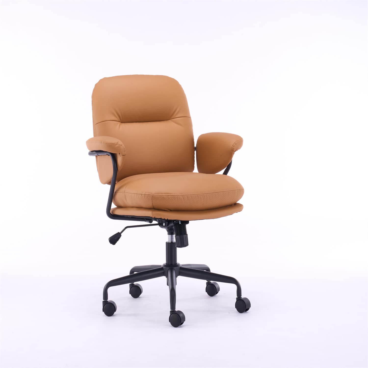 Forest'nSky Ergonomic White Leather Office Chair, Reclining
