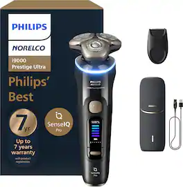 Philips Norelco - i9000 Prestige Ultra Shaver with Triple Action Lift & Cut Technology UV Case - Ink Black