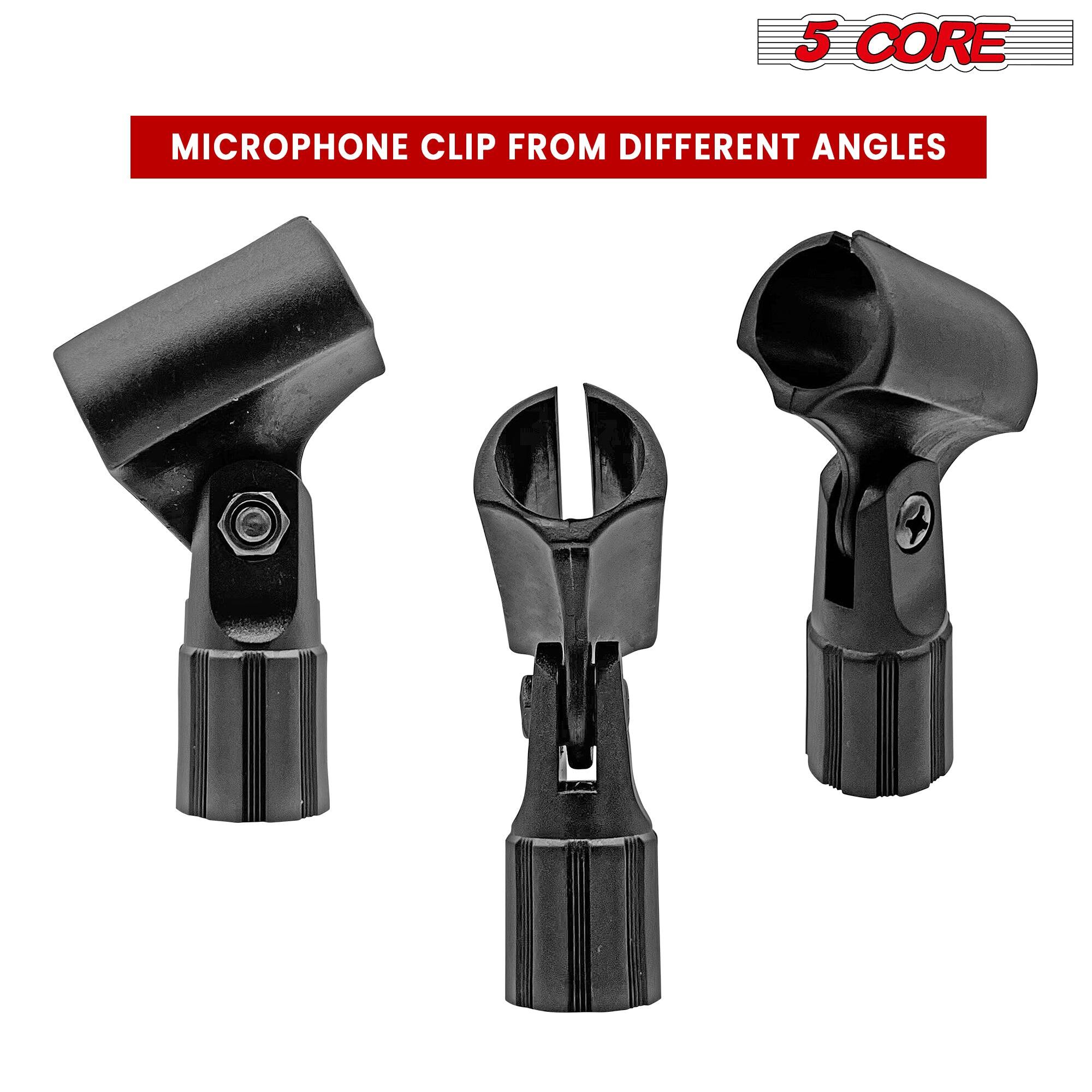 The corrected text is: "5 CORE MICROPHONE CLIP FROM DIFFERENT ANGLES."