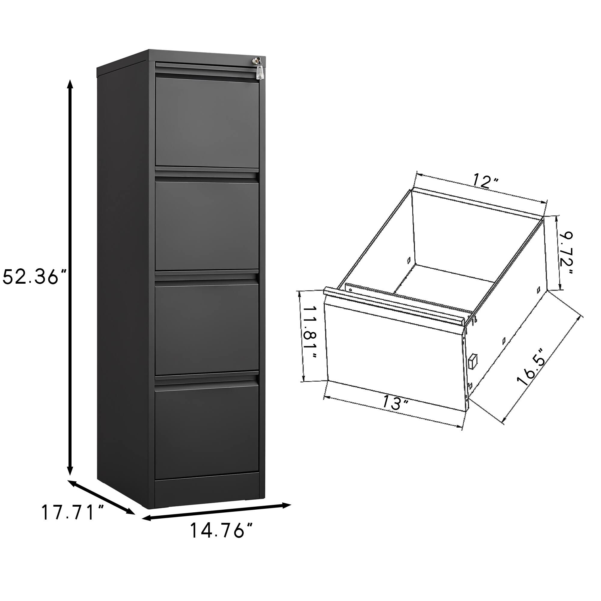 12"  
52.36"  
11.81"  
13"  
9.72"  
16.5"  
17.71"  
14.76"