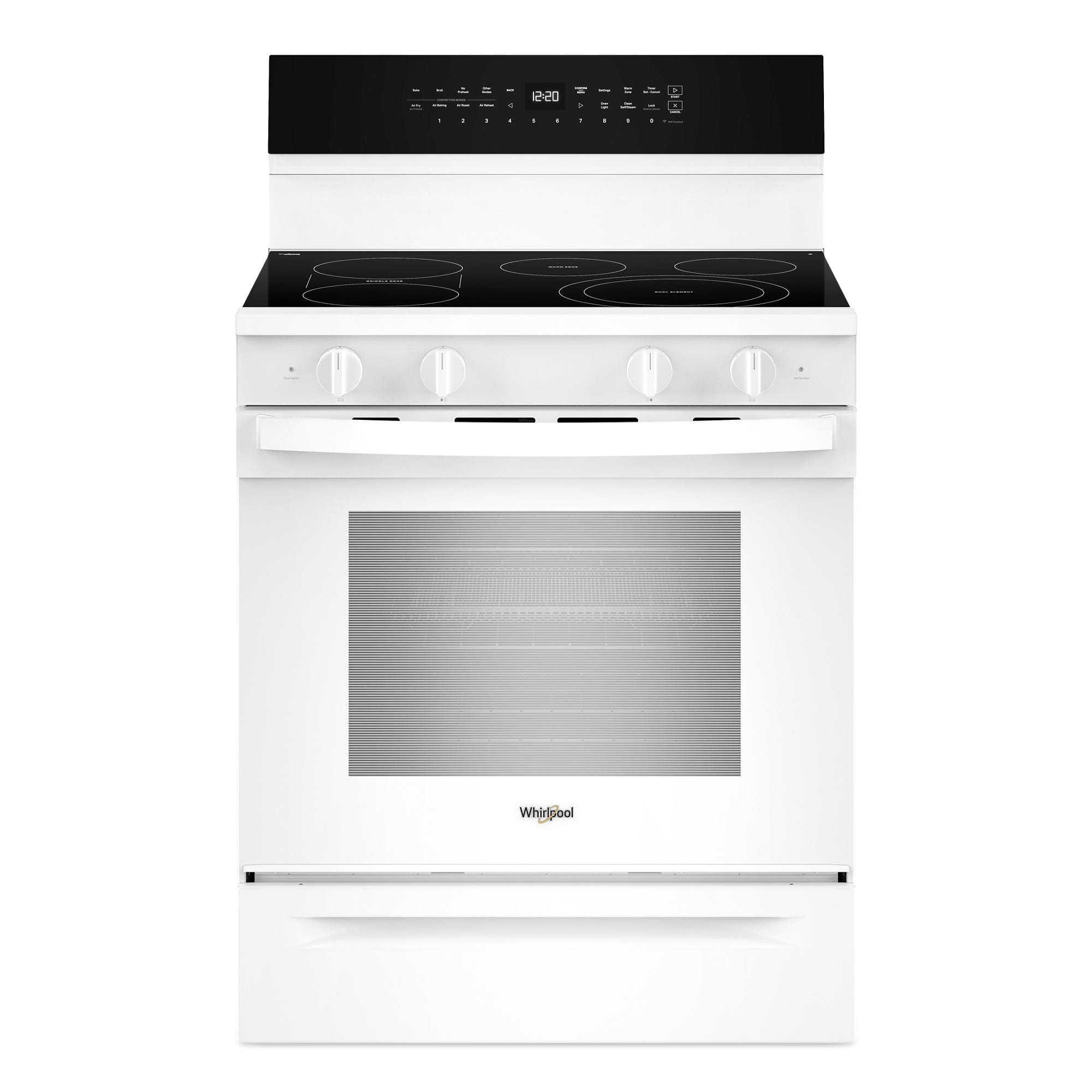 Whirlpool - 5.3 Cu. Ft. Freestanding Electric Range with Air Cooking Technology - White - Front_Zoom