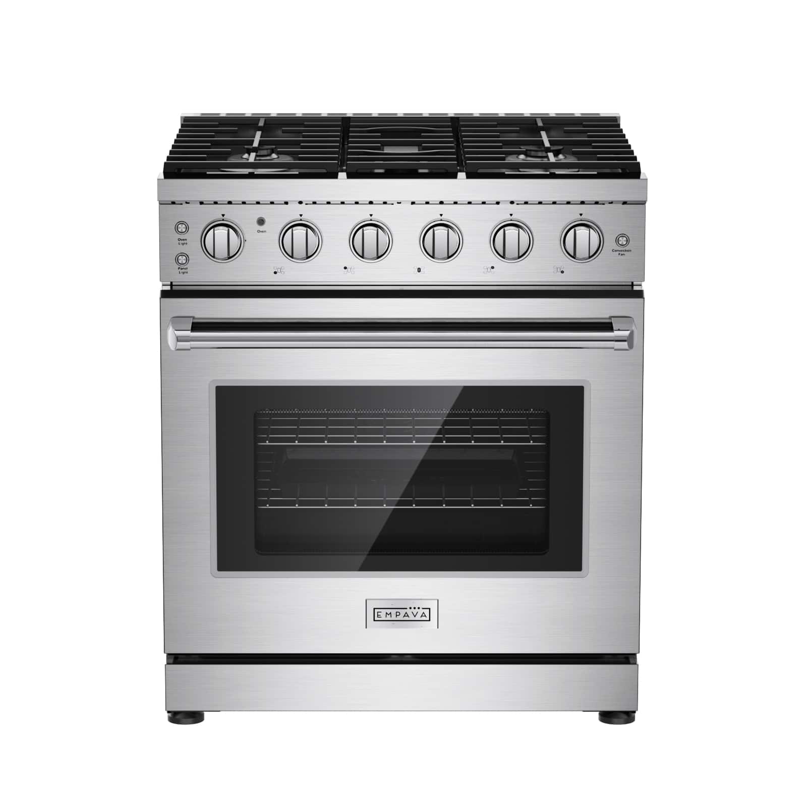 Empava - 30 in. Gas Range 4.5 CuFt Oven 5 Burner(18K BTU) Cooktop w/Storage Drawer, Stainless Steel, Natural Gas Only - Stainless Steel