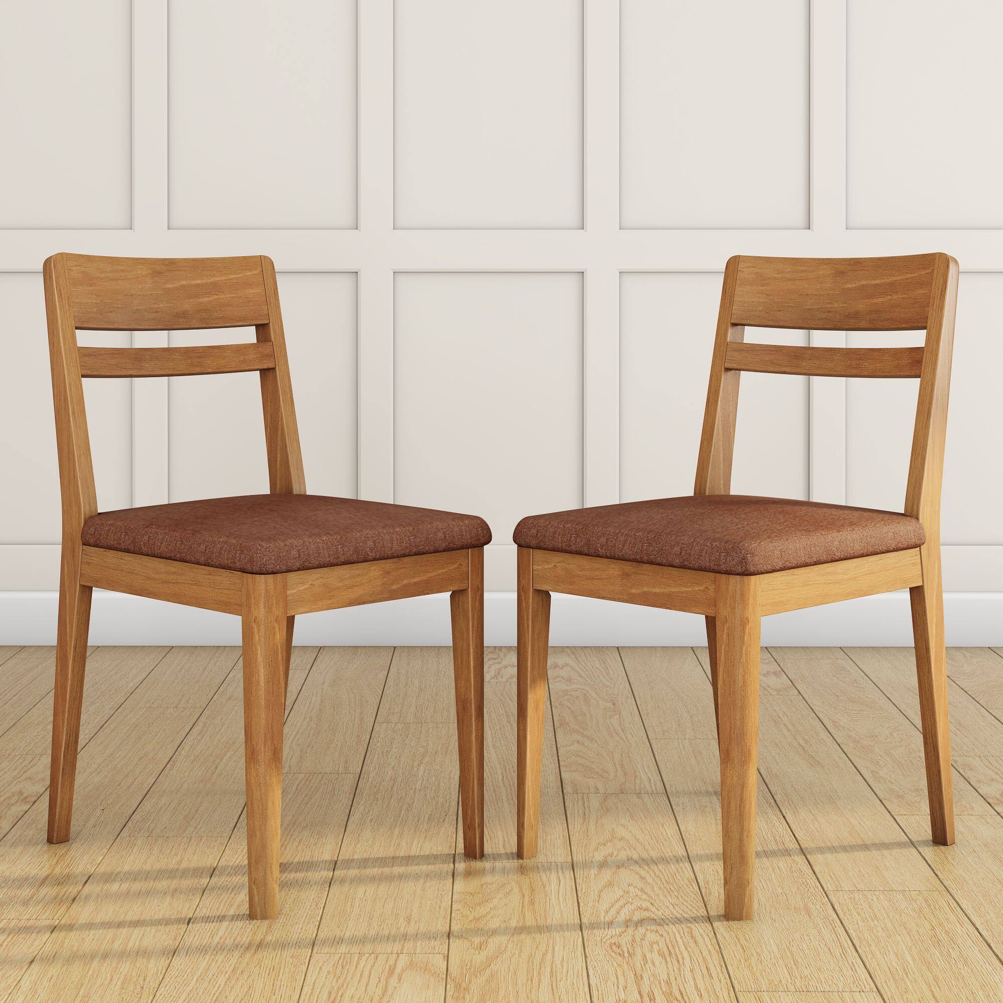 Alt View 6. Grain & Grove - Crew Upholstered Dining Chair (2 pack), Pecan/Coffee - Pecan/Coffee.