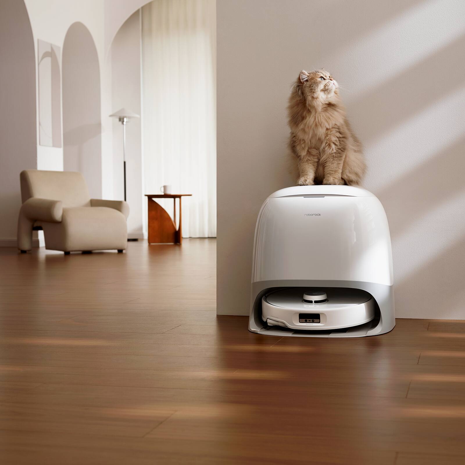 Alt View 21. Roborock - Qrevo Curv Wi-Fi Connected Robot Vacuum and Mop with Dual Anti-Tangle System and 18,500 Pa Suction Power - White.