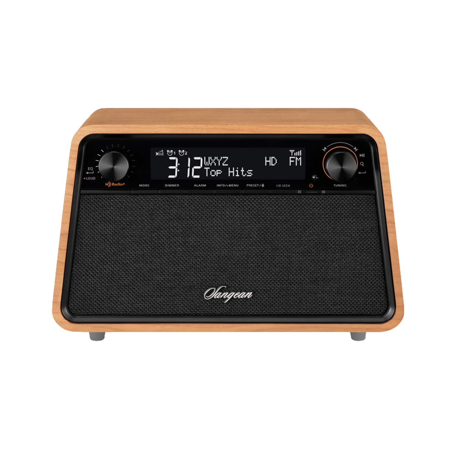 Sangean - HD Radio AM/FM-RDS Bluetooth Wooden Cabinet Tabletop Radio HDR-19 - Brown