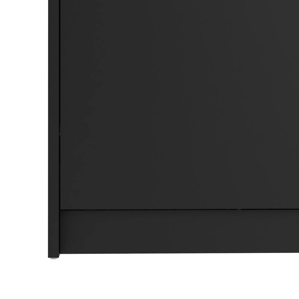 Alt View 4. Tvilum - Bright 2 Drawer Shoe Cabinet Matte - Black.