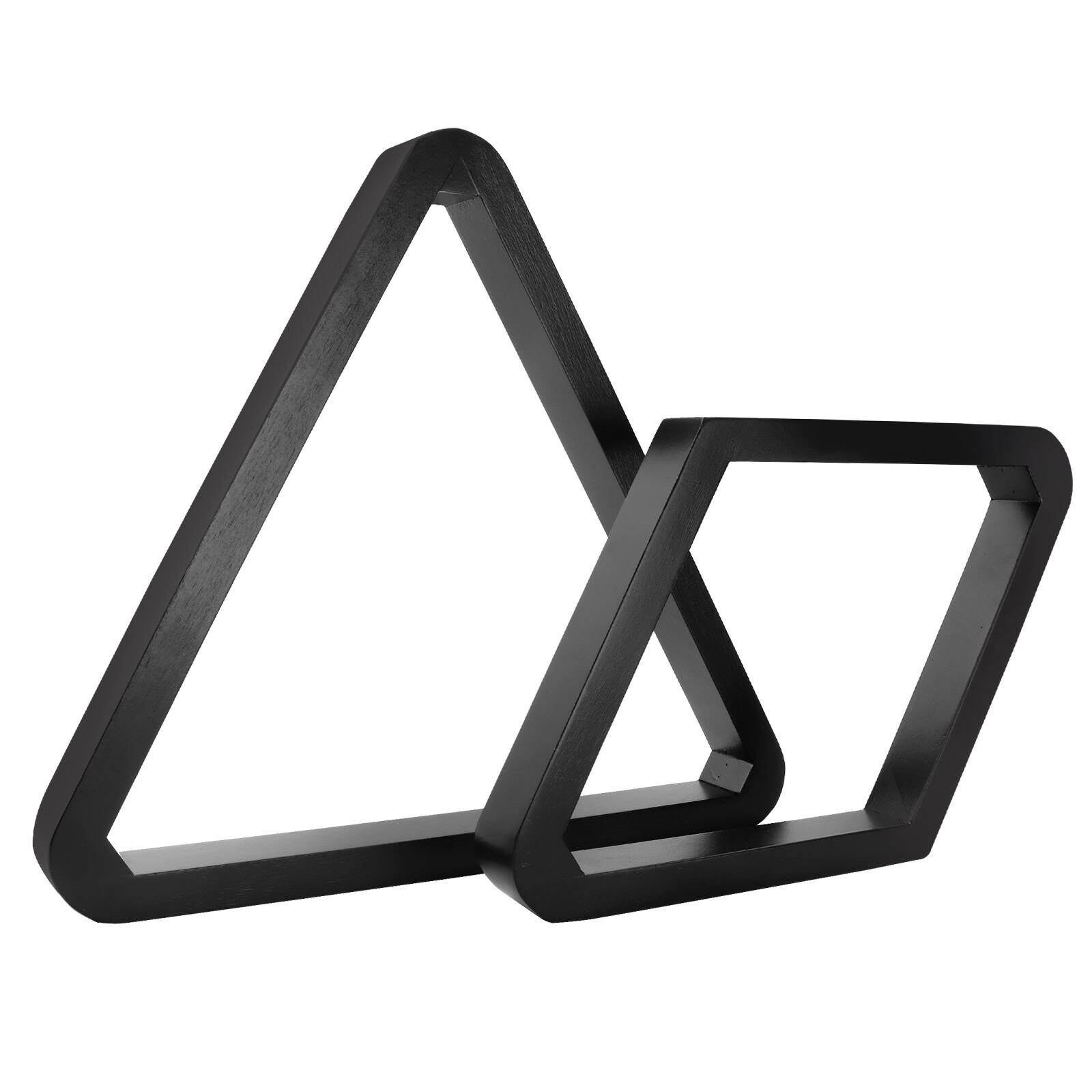 GSE Games & Sports Expert - Deluxe Solid Wood 8-Ball Triangle and 9-Ball Diamond Ball Racks for 2-1/4" Pool Balls - Black