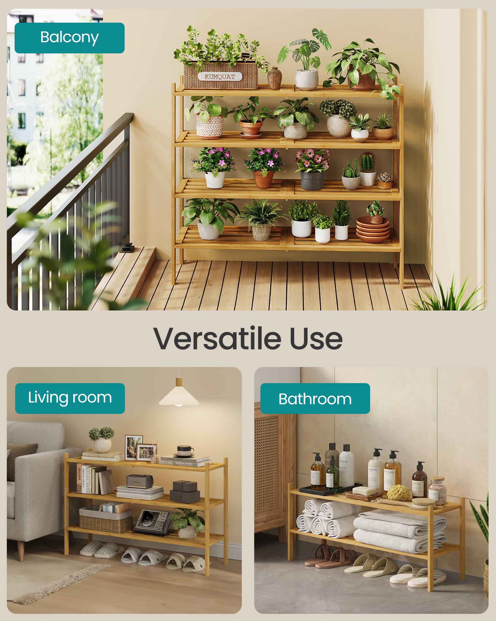 Balcony KUMQUAT 02  
Versatile Use  
Living room  
Bathroom