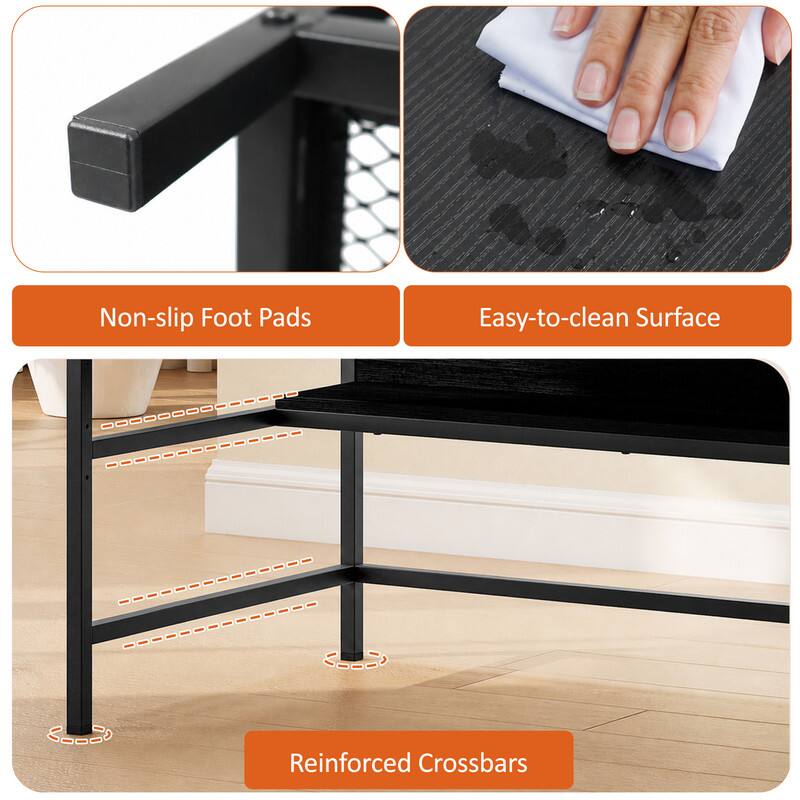 Non-slip Foot Pads  
Easy-to-clean Surface  
Reinforced Crossbars