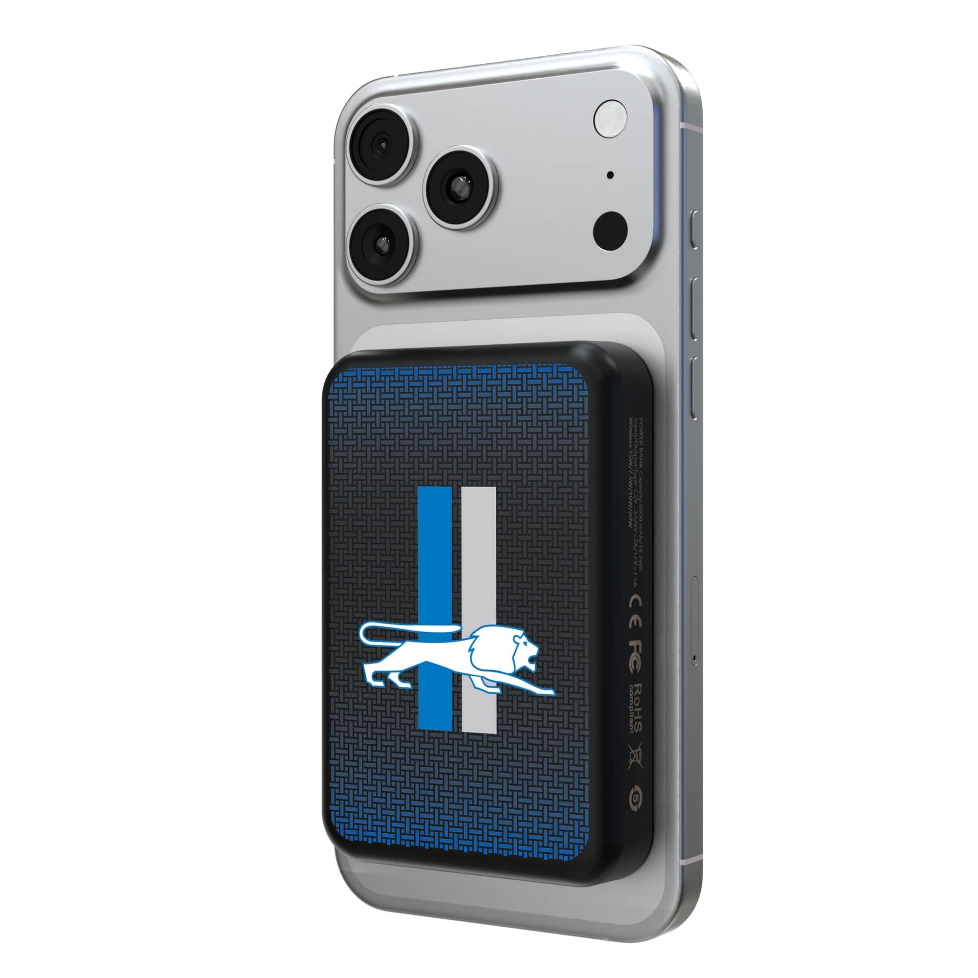 Keyscaper - Detroit Lions Wireless Magnetic Power Bank - Black