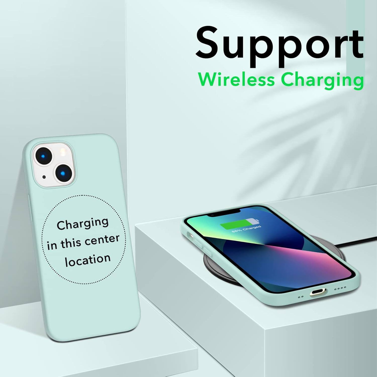 Support Wireless Charging Charging in this center location 8% Charged