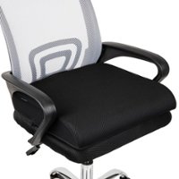 Mind Reader - Office Chair Cushion, Ergonomic, Orthopedic, Portable, Car Seat, Memory Foam, 18"L x 17.5"W x 3"H - Black - Front_Zoom