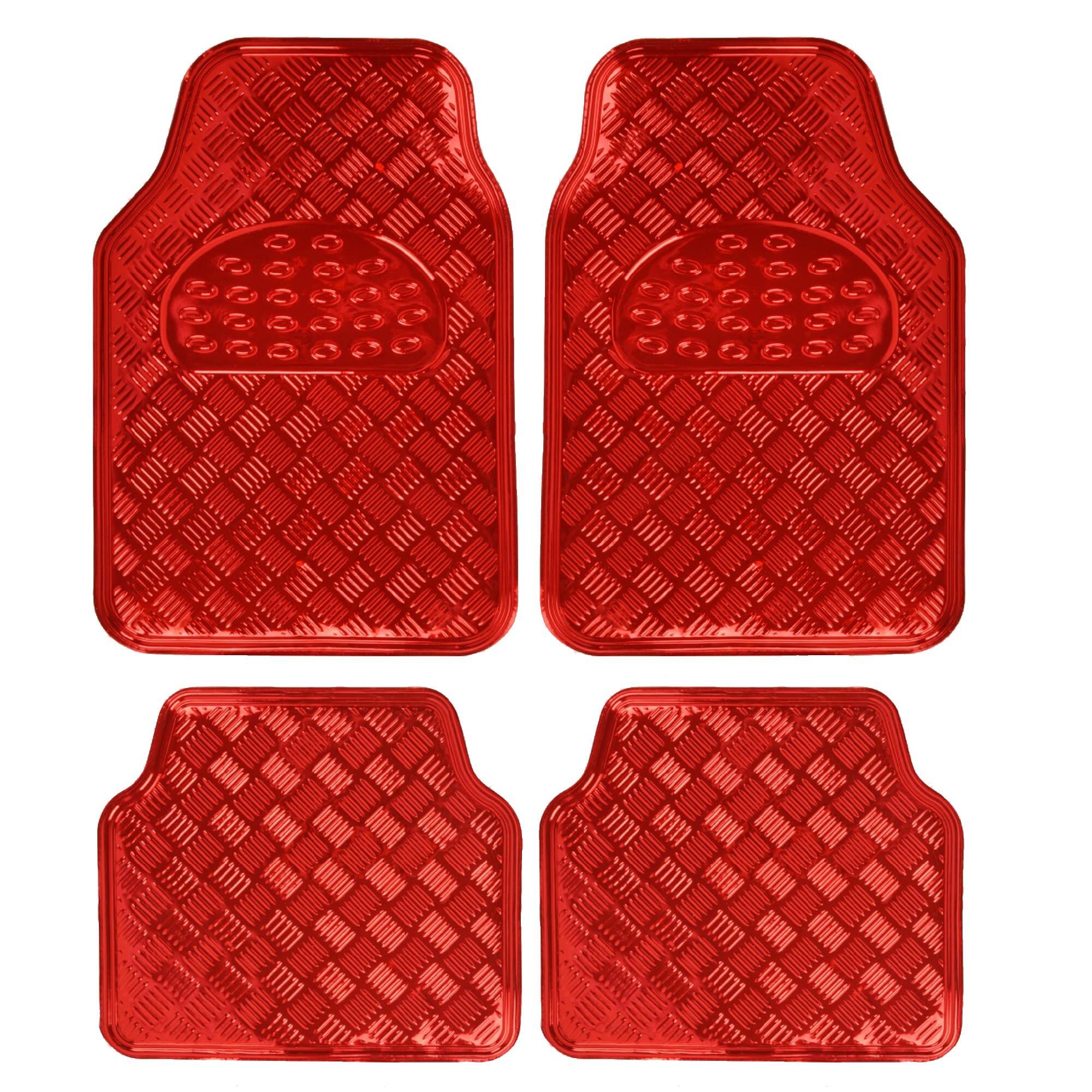 Dazzling Pops Metallic Chrome Car Floor Mats All weather Universal Fit ...