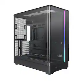 Montech - KING 45 KING45B ATX PC Case, Curved Panoramic Glass, Chimney Airflow, 360mm Radiator Support - Black