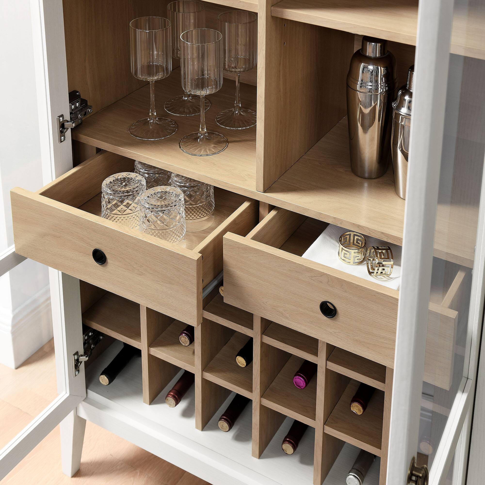 Alt View 1. Modway - Nolan Arched Bar Cabinet by Modway - Ivory Oak.