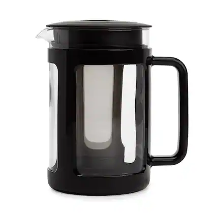 Front. Primula - Primula Logan 1.6 qt Black/Clear Cold Brew Coffee Maker - Black |Clear.