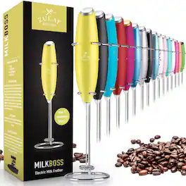 Zulay Kitchen - Powerful Milk Frother Handheld Foam Maker for Lattes by Milk Boss - Candy Green