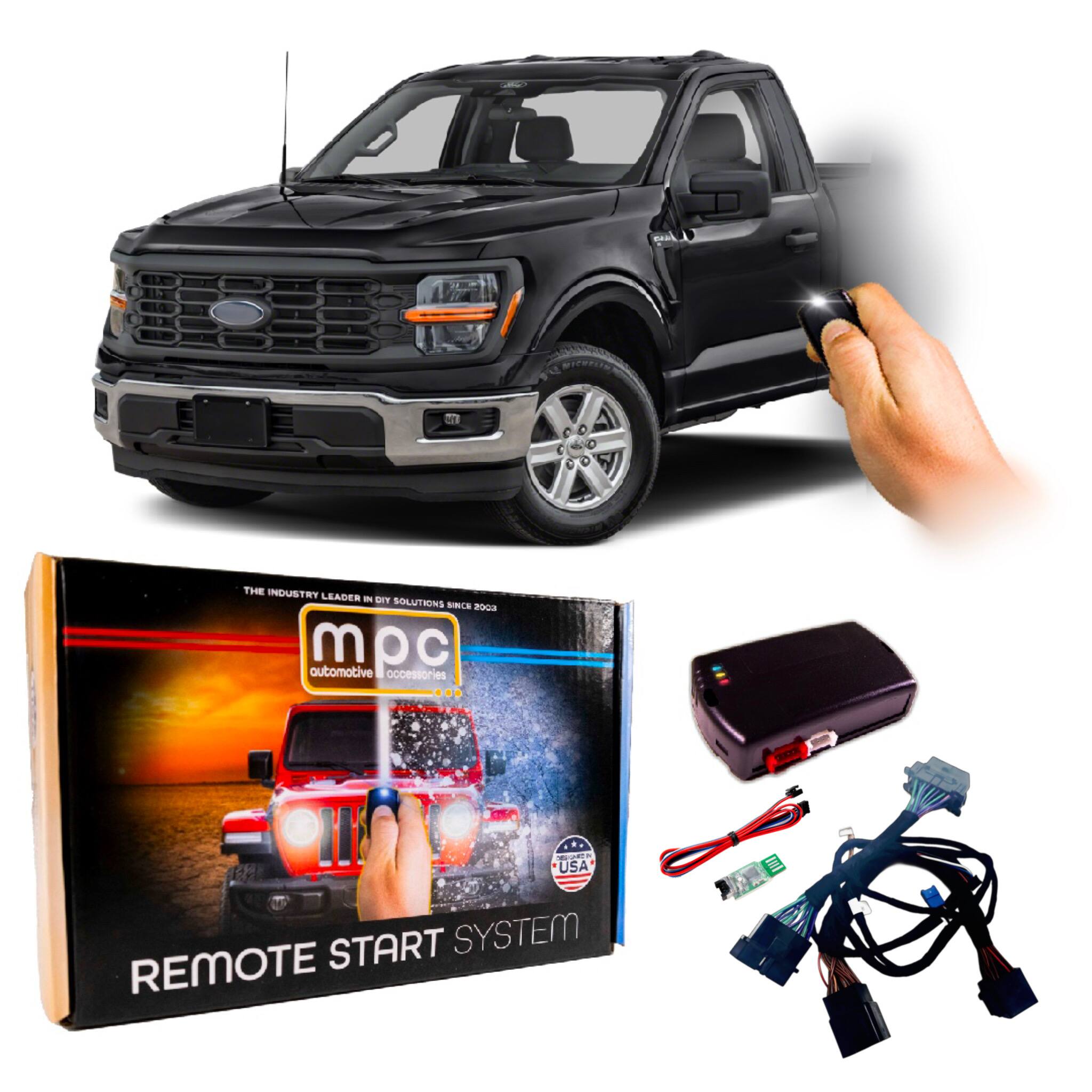 MPC - Remote Start Kit For Ford F-150 2024-2025 | Plug and Play | Lock, Unlock, Lock activated - Black