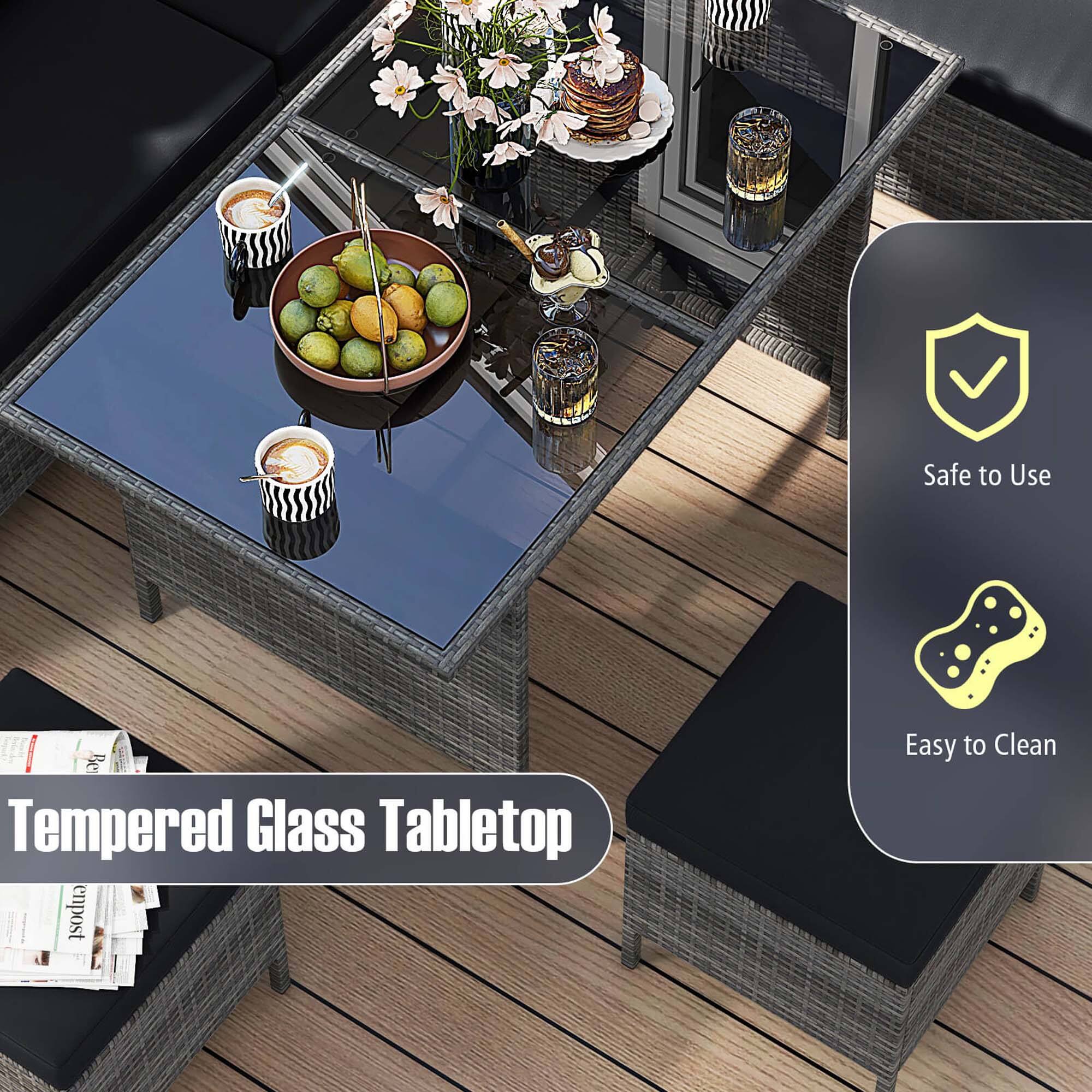 Safe to Use Be Tempered Glass Tabletop Easy to Clean