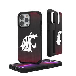 Keyscaper - NCAA - Washington State Cougars Linen Logo iPhone Rugged Case - 15 - Black