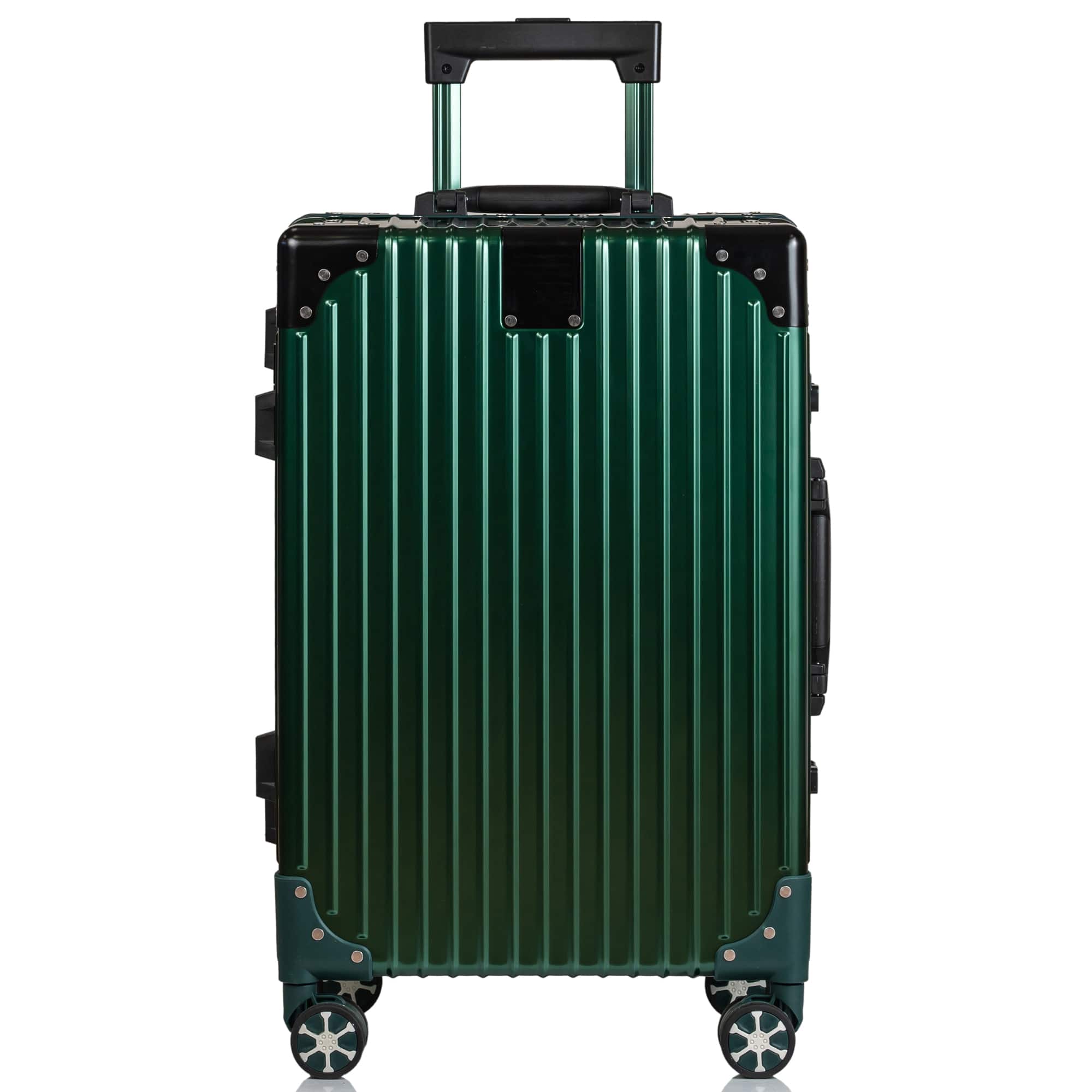 Front. Champs - Elite Aluminum Collection Carry-on Luggage Case - Green.