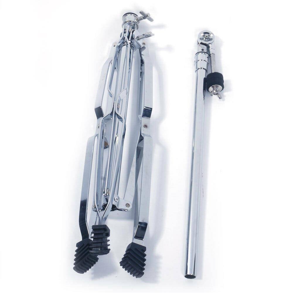 Alt View 2. Winado - Steel Straight Cymbal Stand Heavy Duty Chrome Double Braced Tripod.