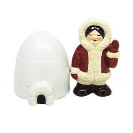 Pacific Trading - Eskimo and Igloo Attractives Ceramic Magnetic Salt Pepper Shaker Set - Multicolor