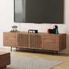 Front. luck idea - Modern 70.87" Walnut TV Stand, Multifunctional Media Console for Living Room & Bedroom - Walnut color.