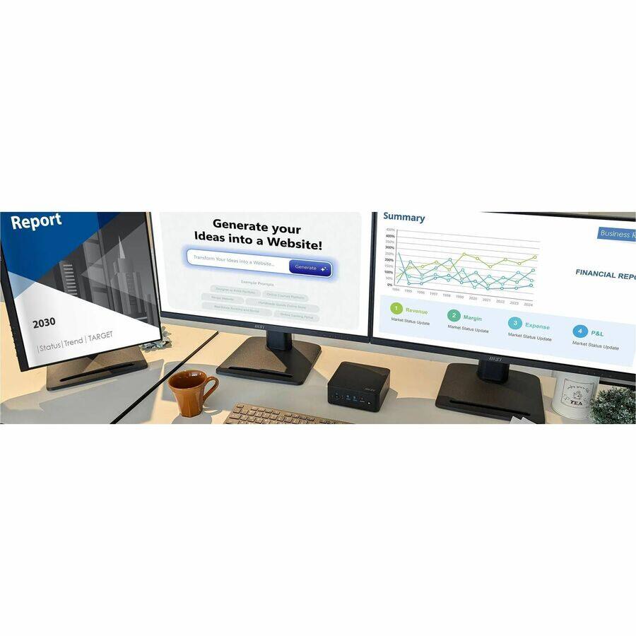 Report  
2030  
Status | Trend | TARGET  

Generate your Ideas into a Website!  
Transform Your Ideas into a Website.  
Generate  

Summary  
Business  
FINANCIAL REPORT  
1 Revenue  
2 Margin  
3 Expense  
4 P&L  

Market Status Update  
Market Status Update  
Market Status Update