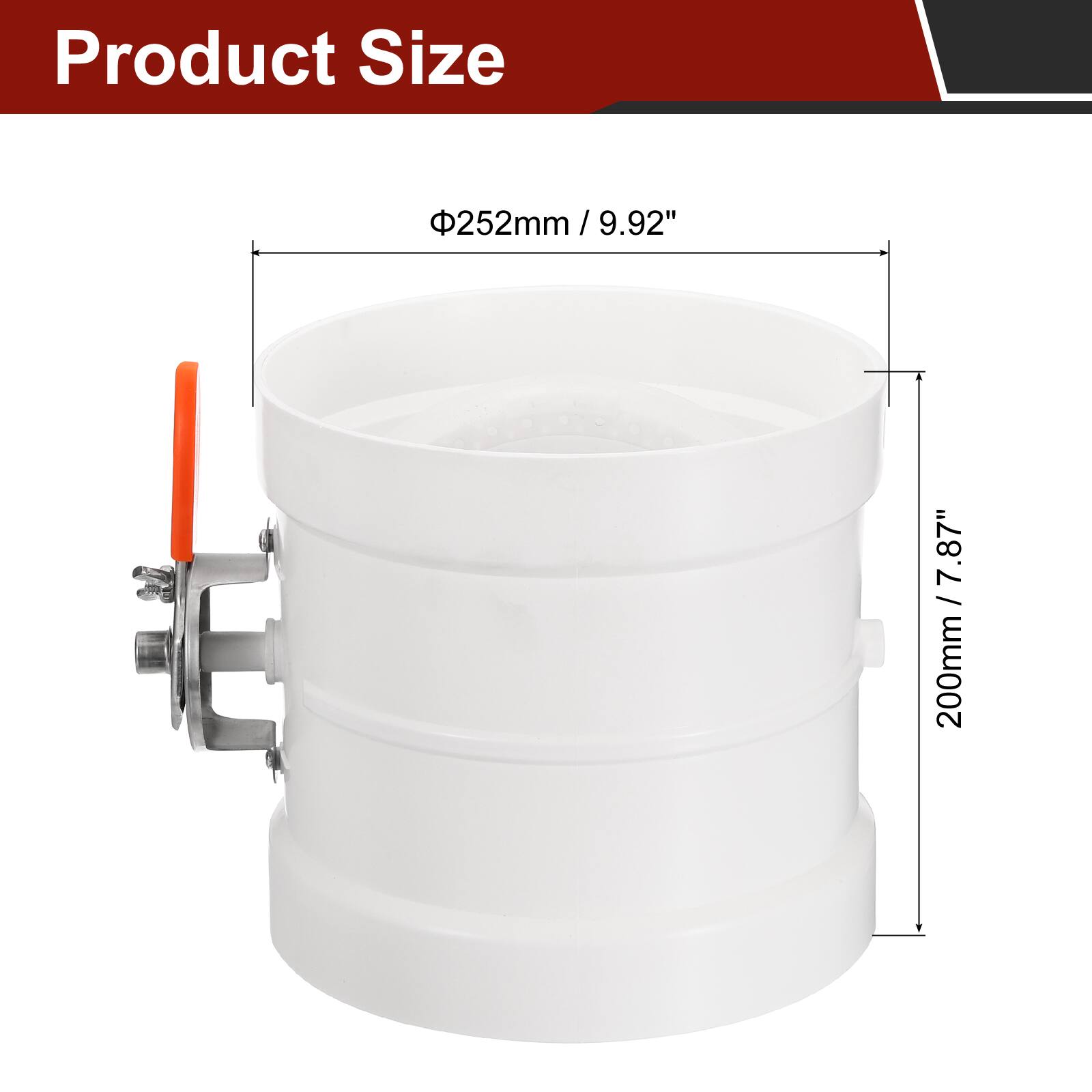 Product Size  
Φ252mm / 9.92"  
200mm / 7.87"