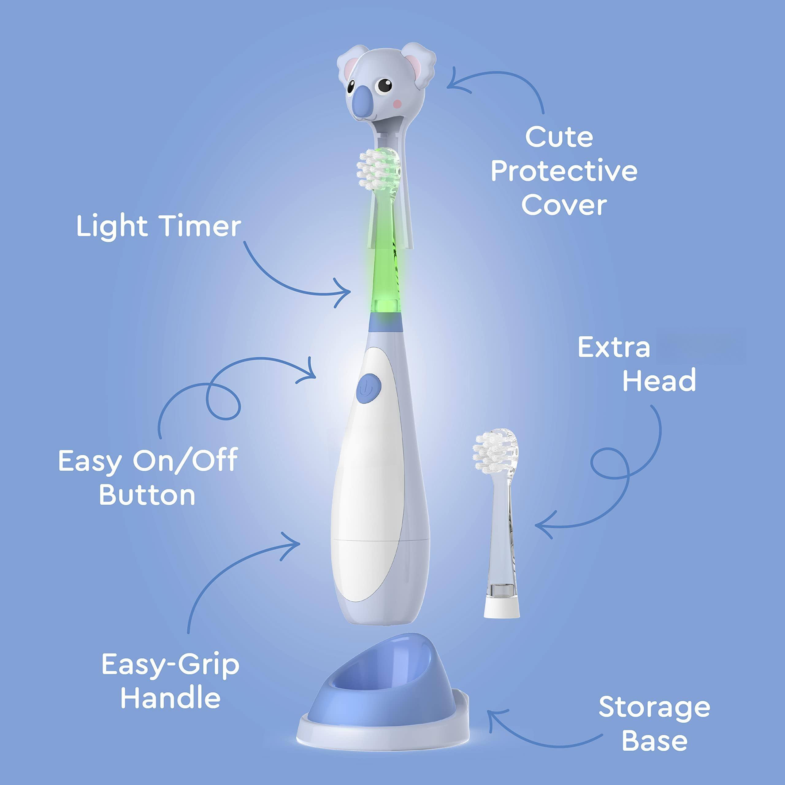 - Light Timer
- Cute Protective Cover
- Extra Head
- Easy On/Off Button
- Easy-Grip Handle
- Storage Base