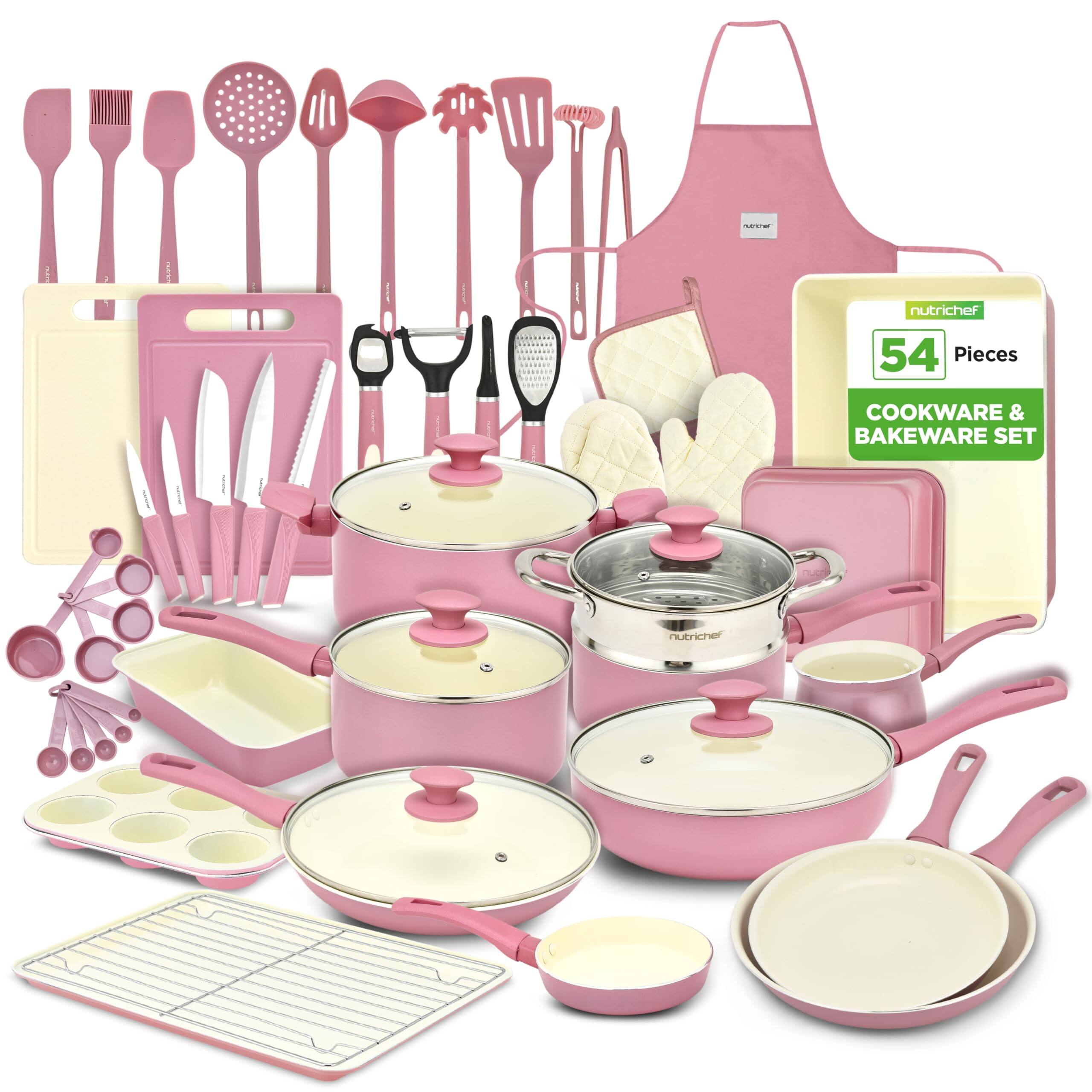 nutrichef 54 Pieces COOKWARE & BAKEWARE SET