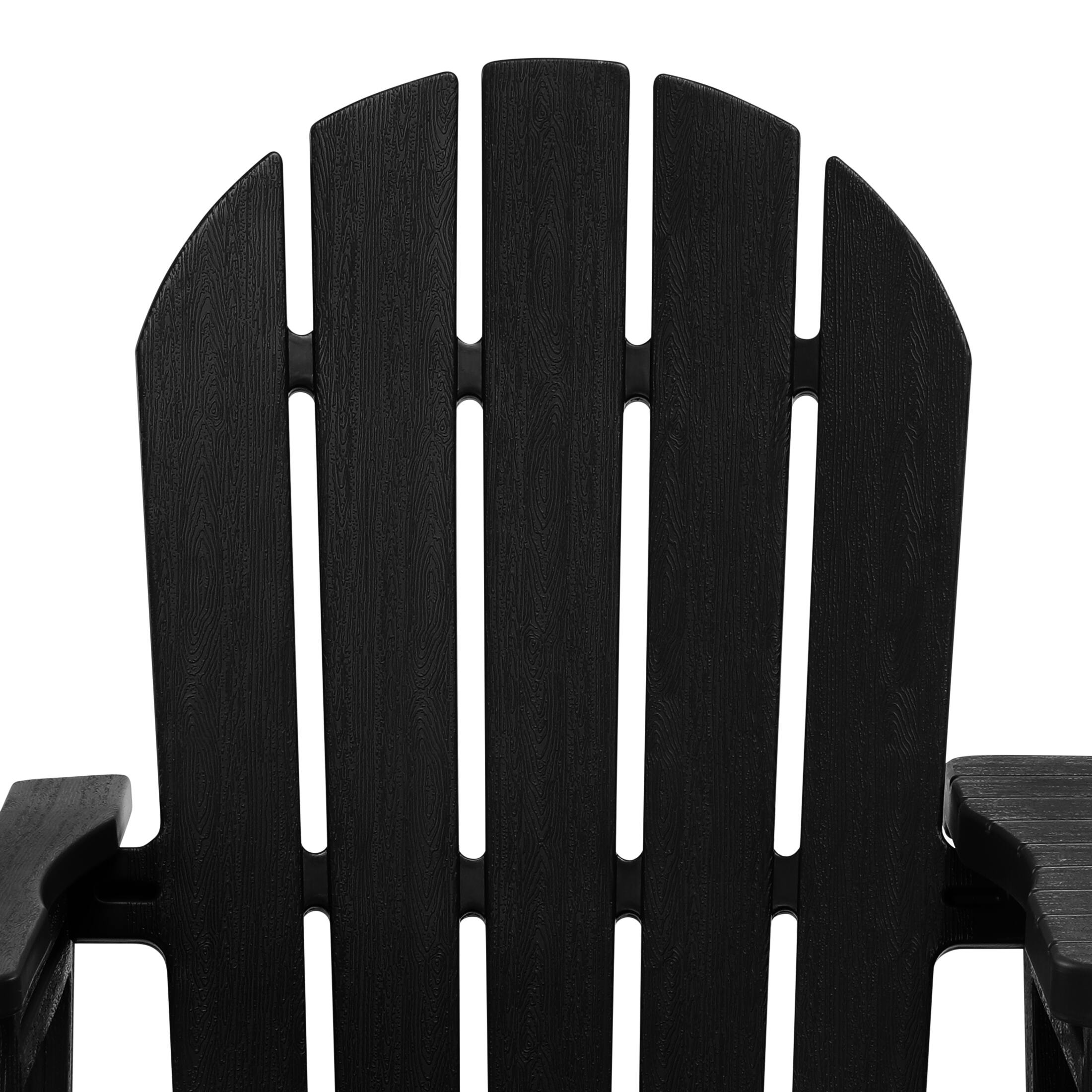 Alt View 2. WestinTrends - WestinTrends Azura Outdoor HDPE Adirondack Chairs With Connecting Table Tray (Set of 2) - Black.