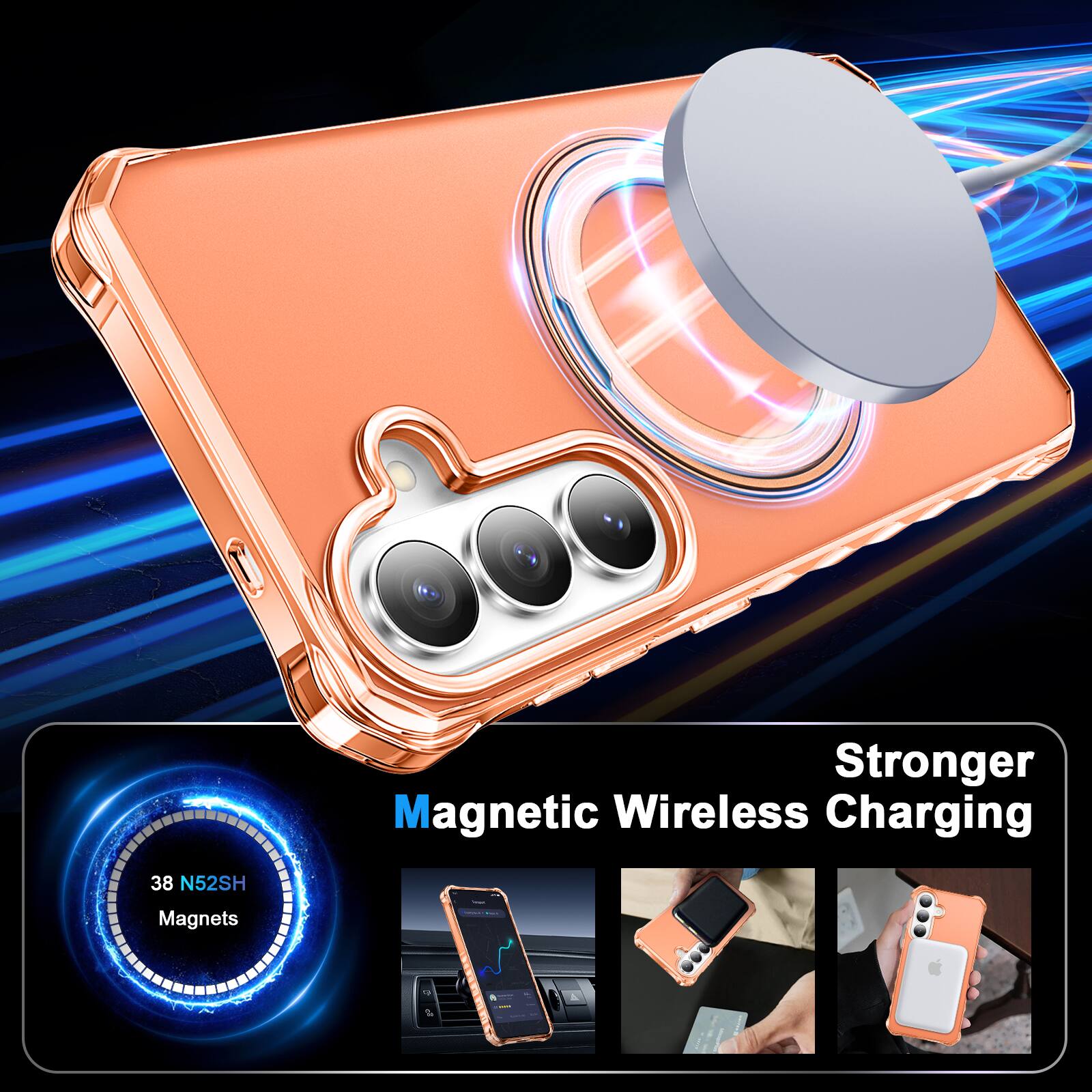 Stronger Magnetic Wireless Charging  
38 N52SH Magnets