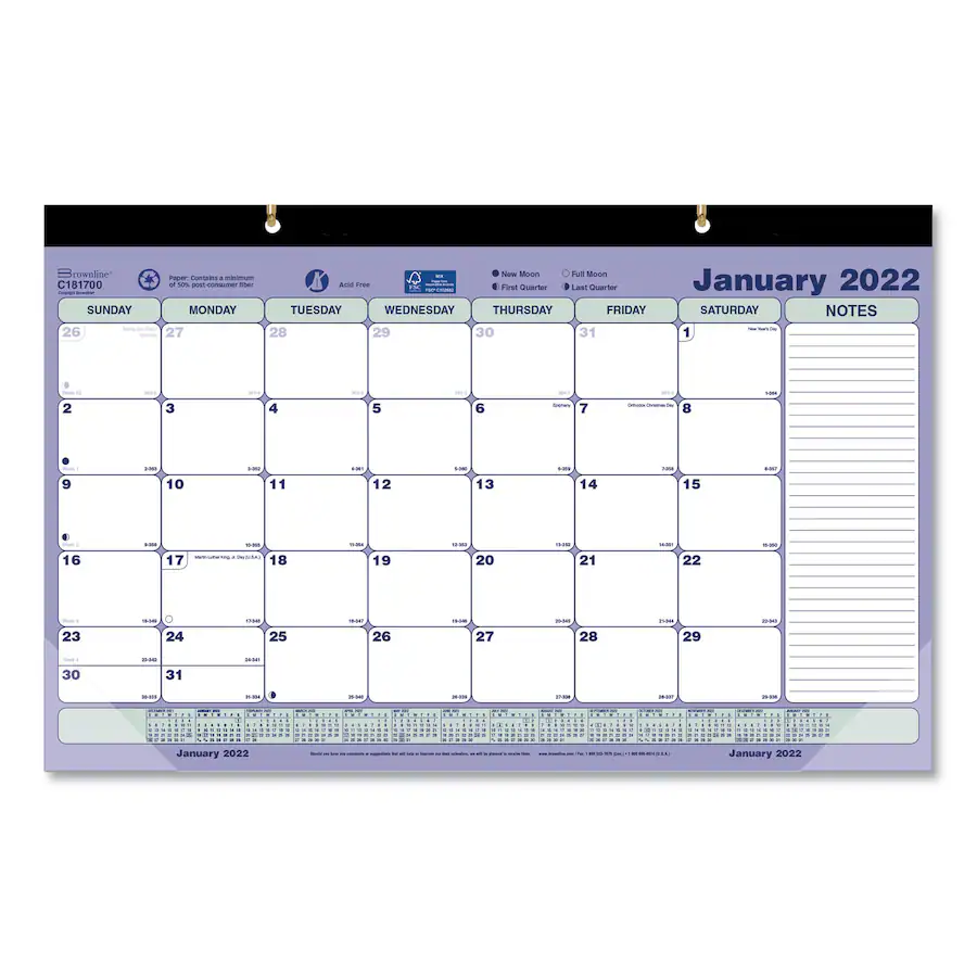 Rediform Office Products Monthly Desk Pad Calendar 12 Month January ...