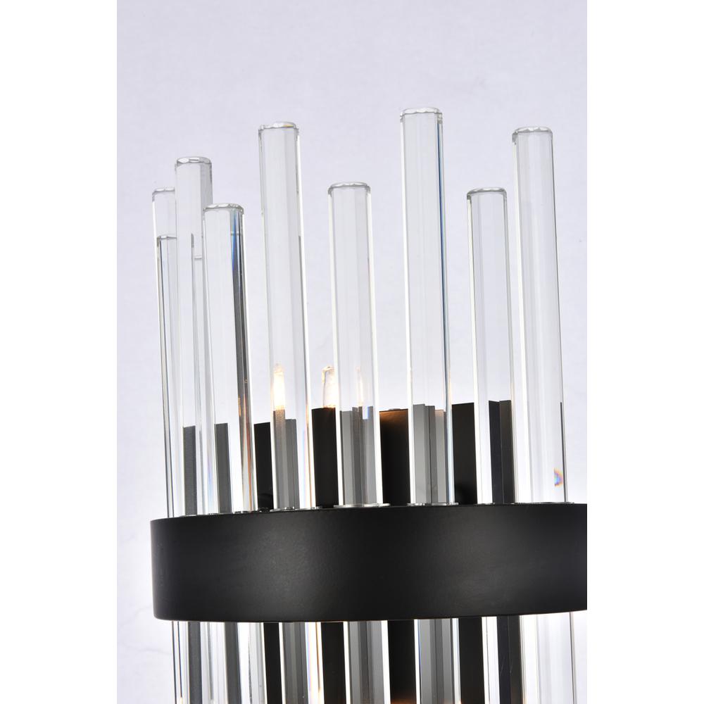 Alt View 1. Elegant Lighting - Dallas 8 inch crystal bath sconce in black - Black.