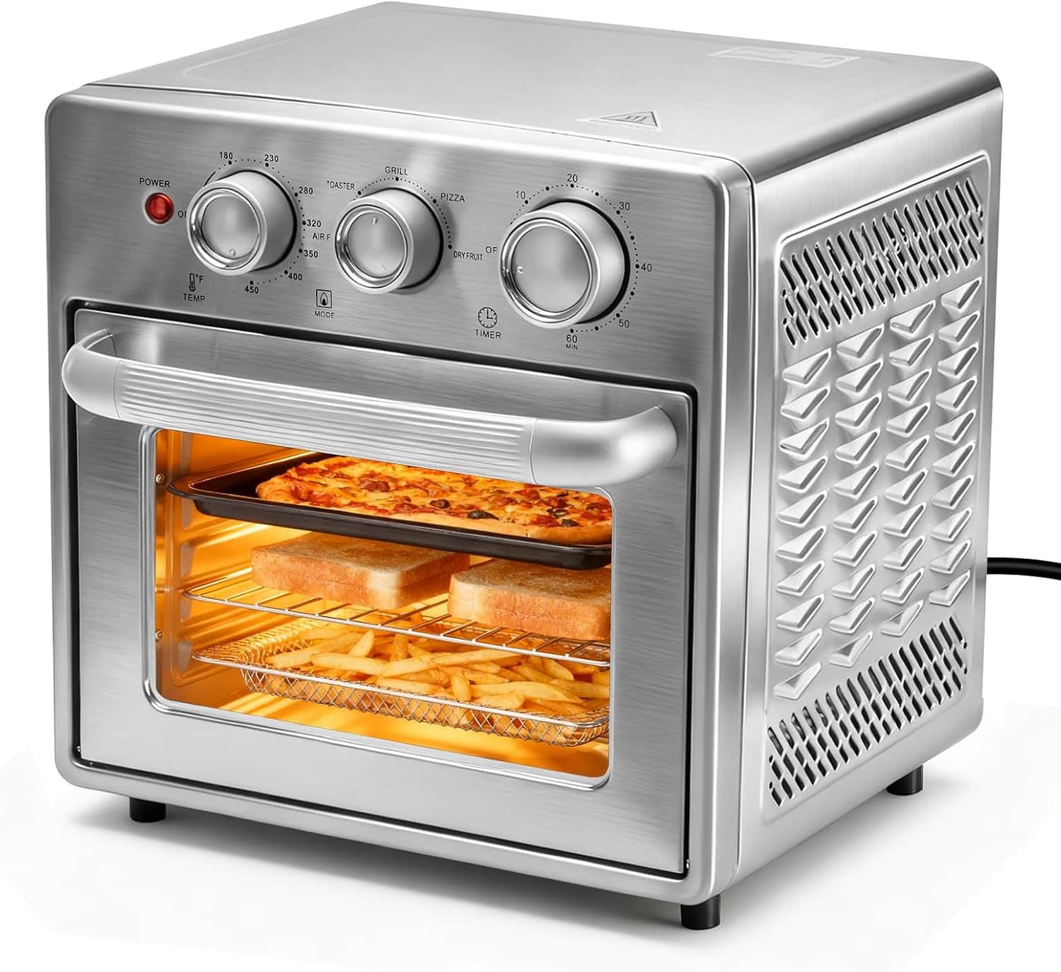 Sweet - Air Fryer Toaster Oven Combo, 16.9QT Oven Countertop 5-in-1 Air Fry - Stainless Steel