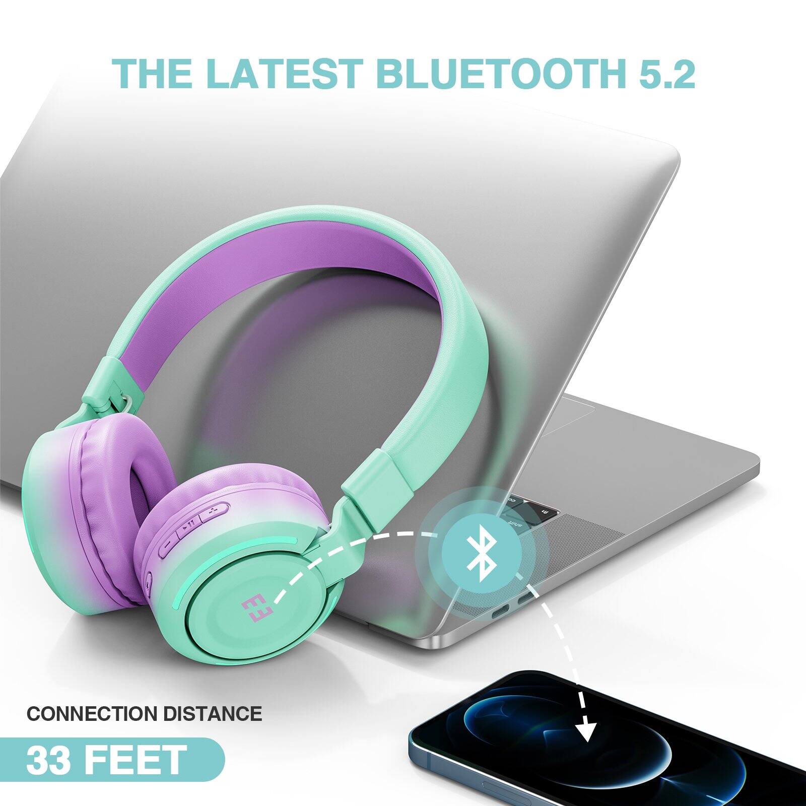 THE LATEST BLUETOOTH 5.2

CONNECTION DISTANCE
33 FEET