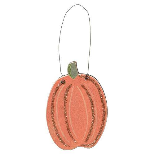 Front. BreeBe - Tall Pumpkin Ornament - Orange.